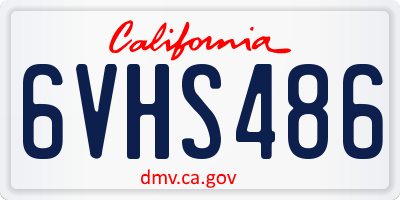 CA license plate 6VHS486