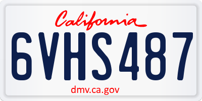 CA license plate 6VHS487
