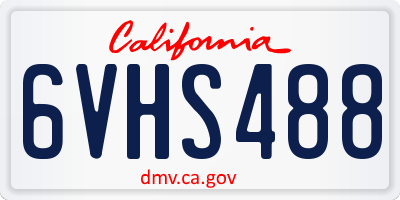 CA license plate 6VHS488