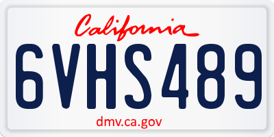 CA license plate 6VHS489
