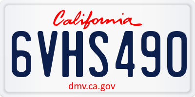 CA license plate 6VHS490