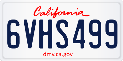 CA license plate 6VHS499