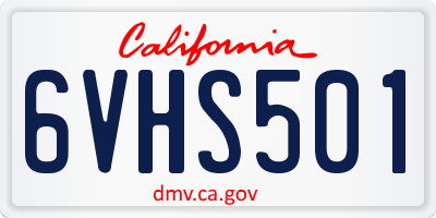CA license plate 6VHS501