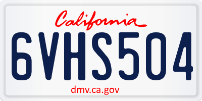 CA license plate 6VHS504