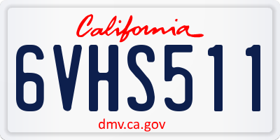 CA license plate 6VHS511