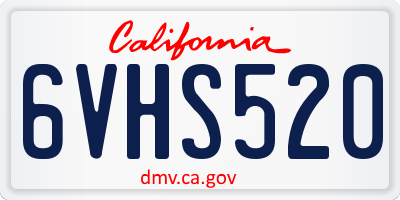 CA license plate 6VHS520