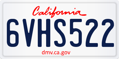 CA license plate 6VHS522