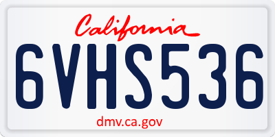 CA license plate 6VHS536