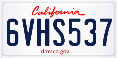 CA license plate 6VHS537