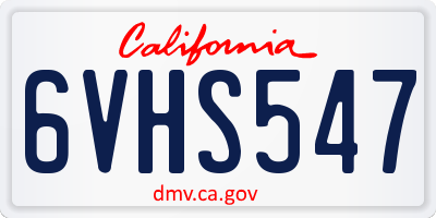CA license plate 6VHS547