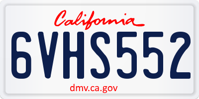 CA license plate 6VHS552