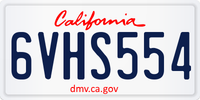 CA license plate 6VHS554