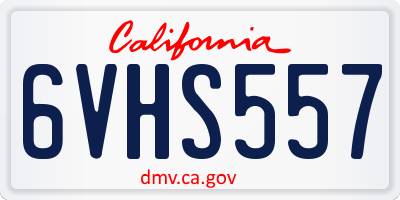 CA license plate 6VHS557