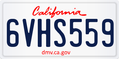 CA license plate 6VHS559