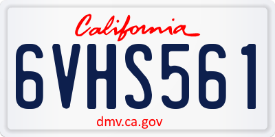 CA license plate 6VHS561