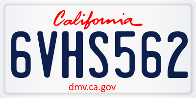 CA license plate 6VHS562