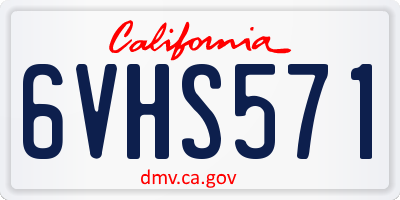 CA license plate 6VHS571