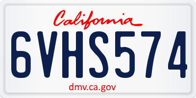 CA license plate 6VHS574