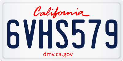 CA license plate 6VHS579