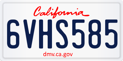 CA license plate 6VHS585