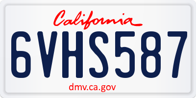 CA license plate 6VHS587
