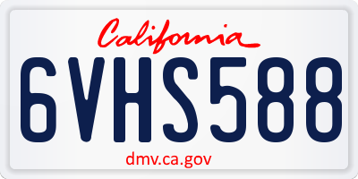 CA license plate 6VHS588