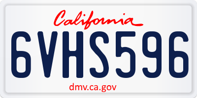 CA license plate 6VHS596