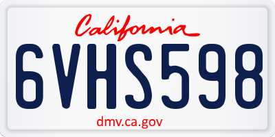 CA license plate 6VHS598