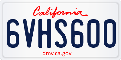CA license plate 6VHS600