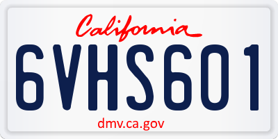 CA license plate 6VHS601