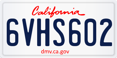 CA license plate 6VHS602