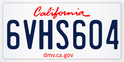 CA license plate 6VHS604
