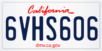 CA license plate 6VHS606