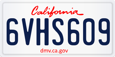 CA license plate 6VHS609
