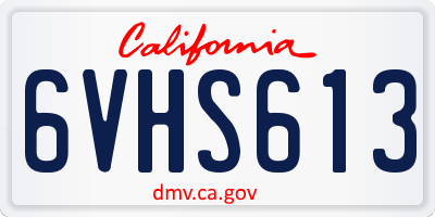 CA license plate 6VHS613
