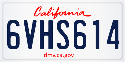 CA license plate 6VHS614