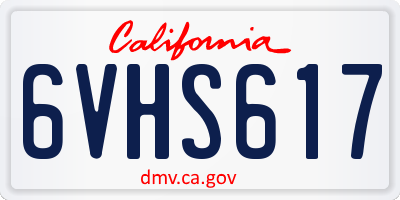 CA license plate 6VHS617