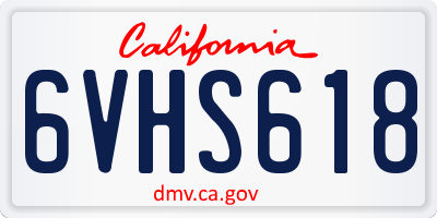 CA license plate 6VHS618