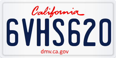 CA license plate 6VHS620