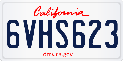 CA license plate 6VHS623
