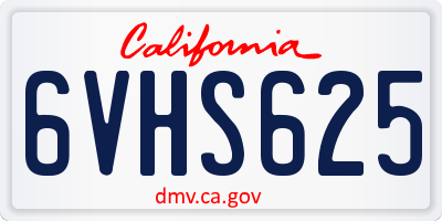 CA license plate 6VHS625