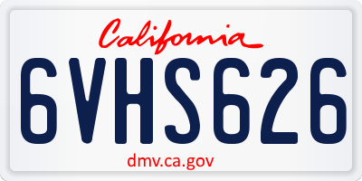 CA license plate 6VHS626