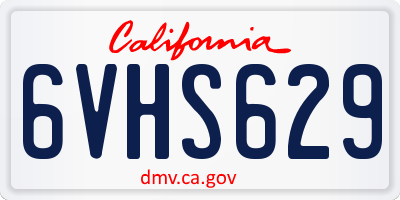 CA license plate 6VHS629