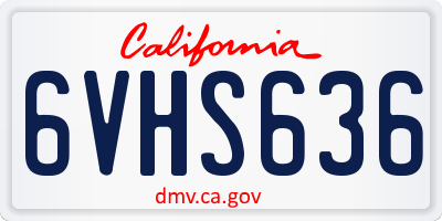 CA license plate 6VHS636