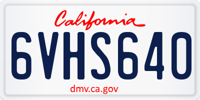 CA license plate 6VHS640