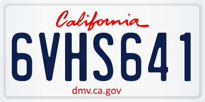 CA license plate 6VHS641
