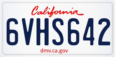CA license plate 6VHS642