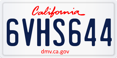 CA license plate 6VHS644