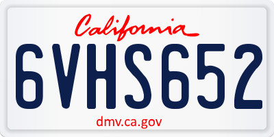 CA license plate 6VHS652