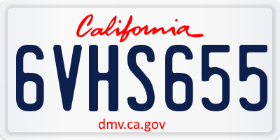 CA license plate 6VHS655
